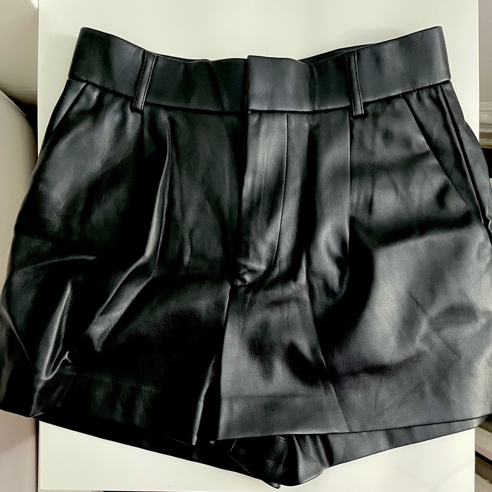 ZARA faux leather shorts